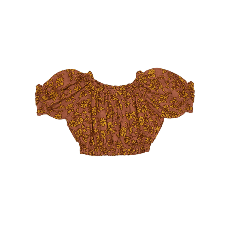 Lilou Top in Brown Fleur - Indigo Kids