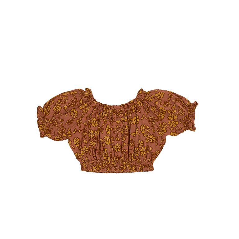 Lilou Top in Brown Fleur - Indigo Kids