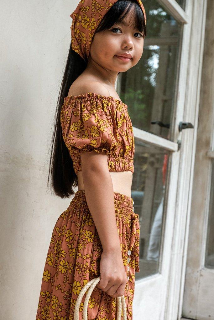 Lilou Top in Brown Fleur - Indigo Kids