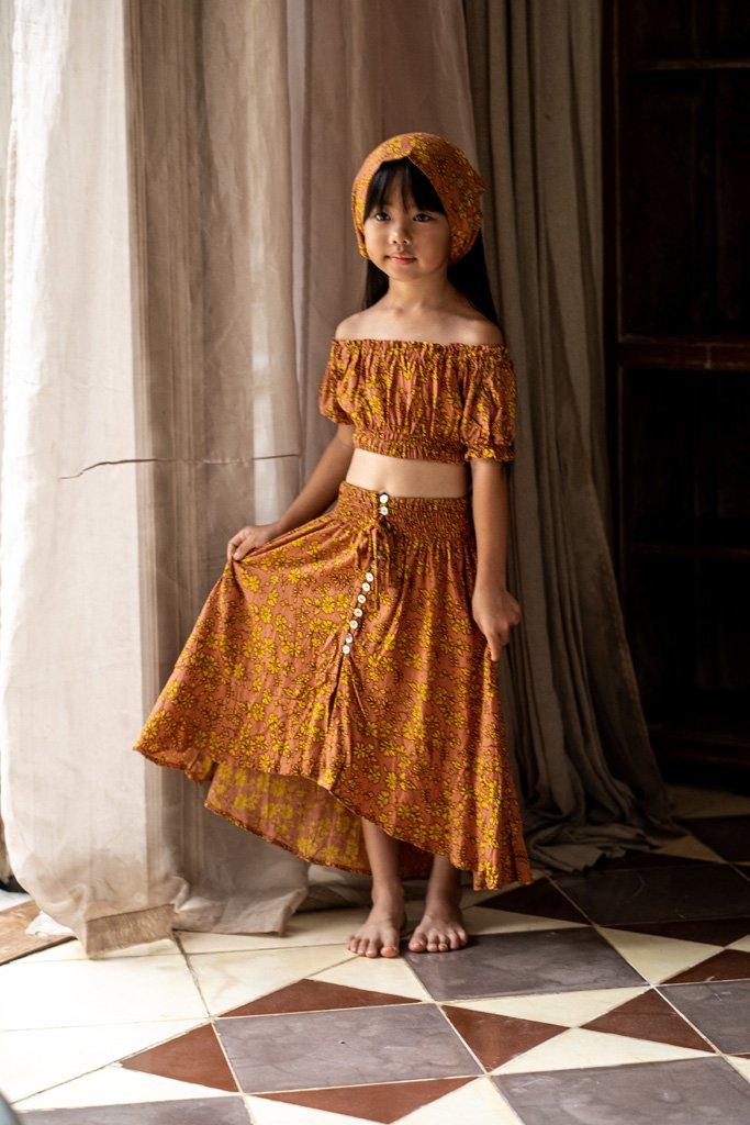Lilou Top in Brown Fleur - Indigo Kids
