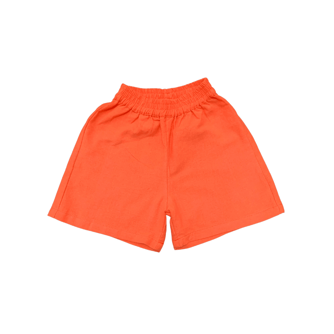 Louise Shorts in Orange Linen - Indigo Kids
