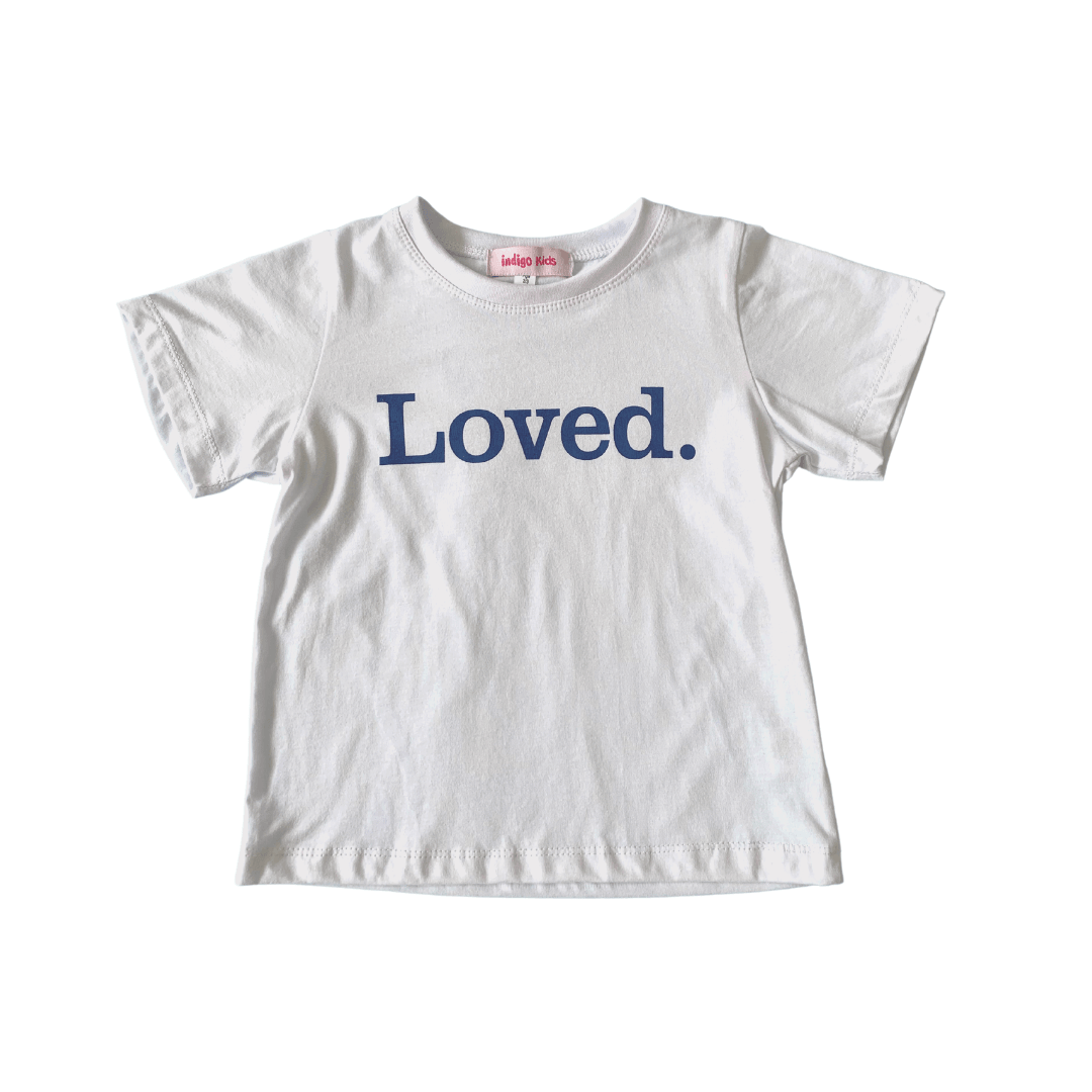 Loved T-Shirt in White - Indigo Kids