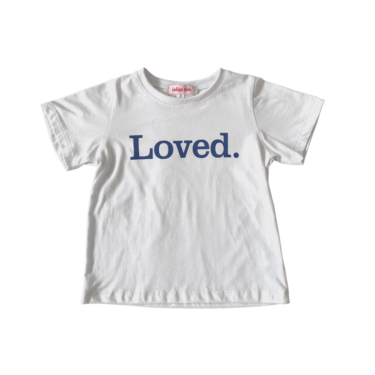 Loved T-Shirt in White - Indigo Kids