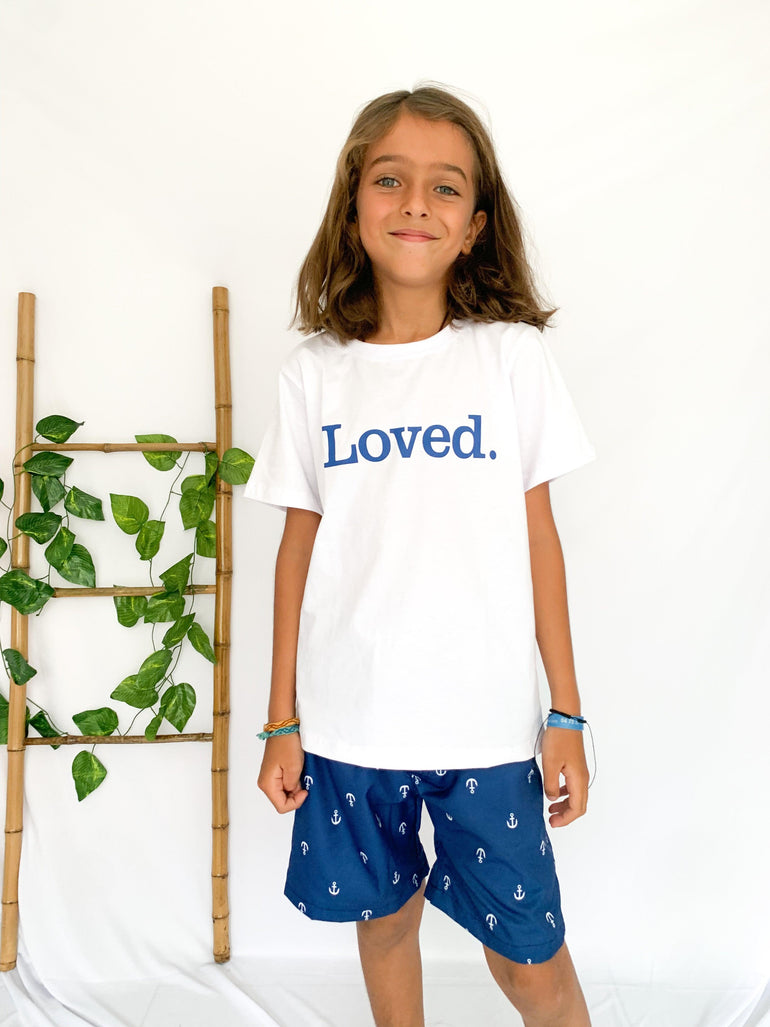 Loved T-Shirt in White - Indigo Kids