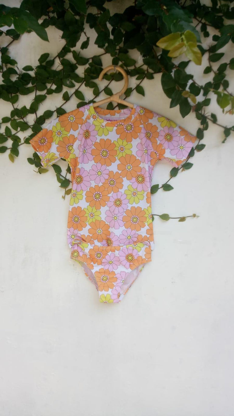 Malibu Rashie in Pink Flower Power - Indigo Kids