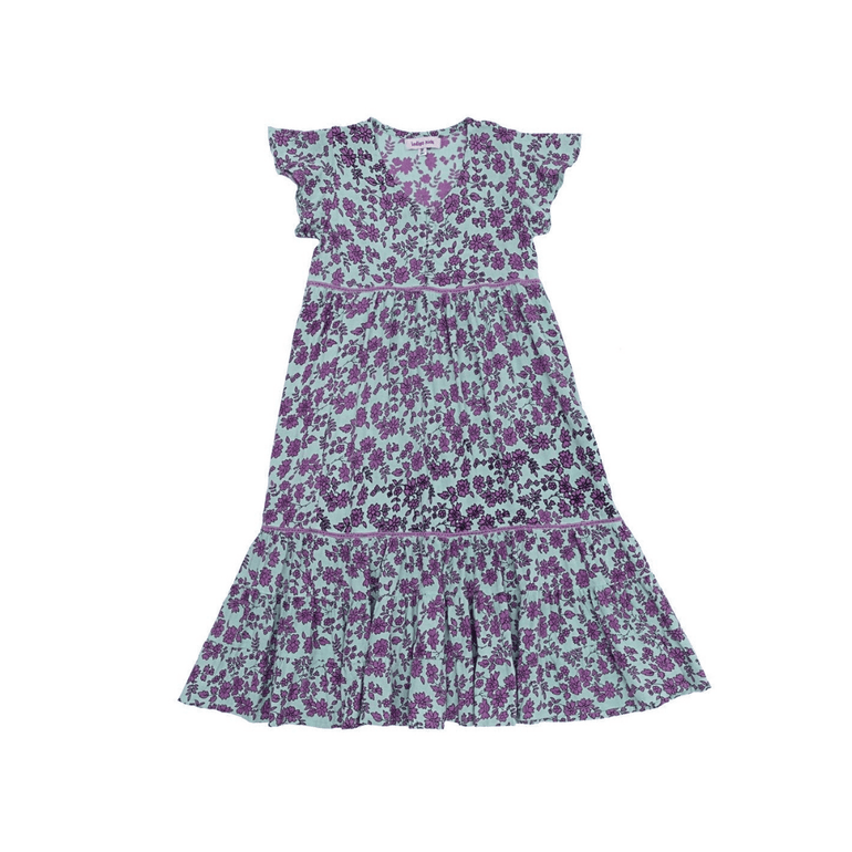 Manon Maxi Dress in Blue Fleur - Indigo Kids