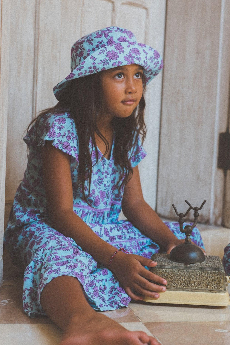Manon Maxi Dress in Blue Fleur - Indigo Kids