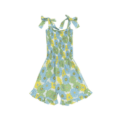 Nala Jumpsuit in Blue Flower Power - Indigo Kids