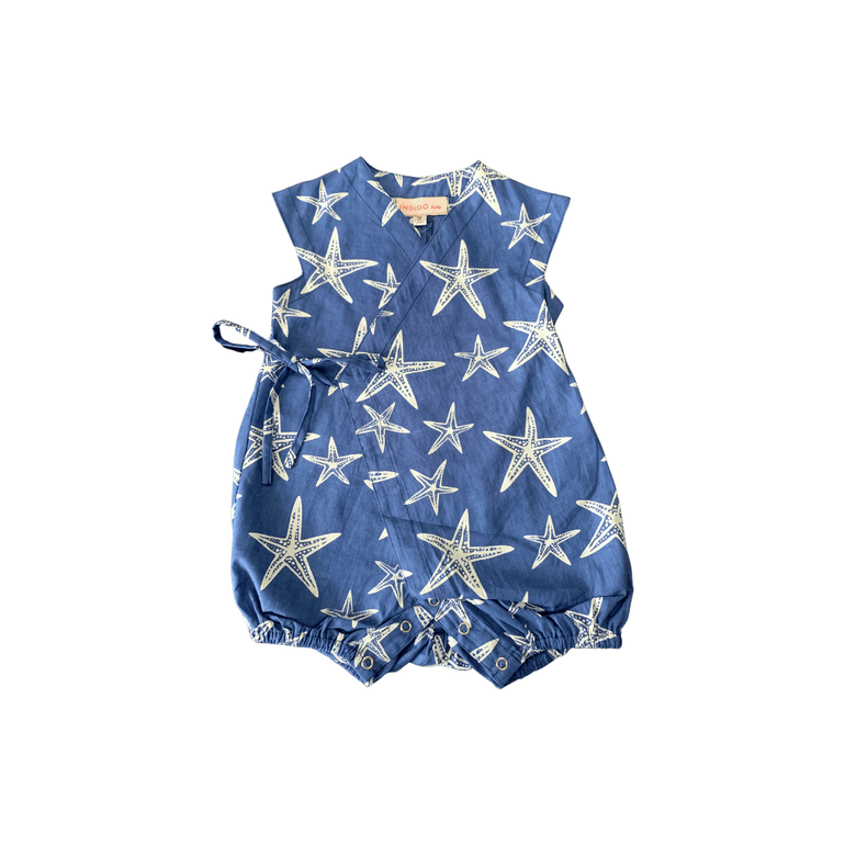 Perlin Romper in White Starfish - Indigo Kids