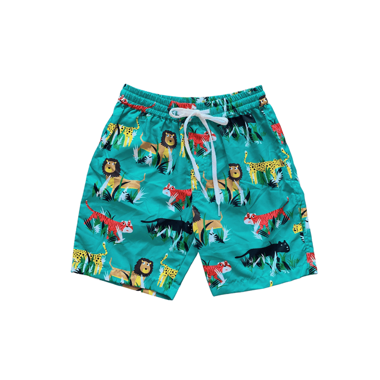 Raider Boardshorts in Green Safari - Indigo Kids