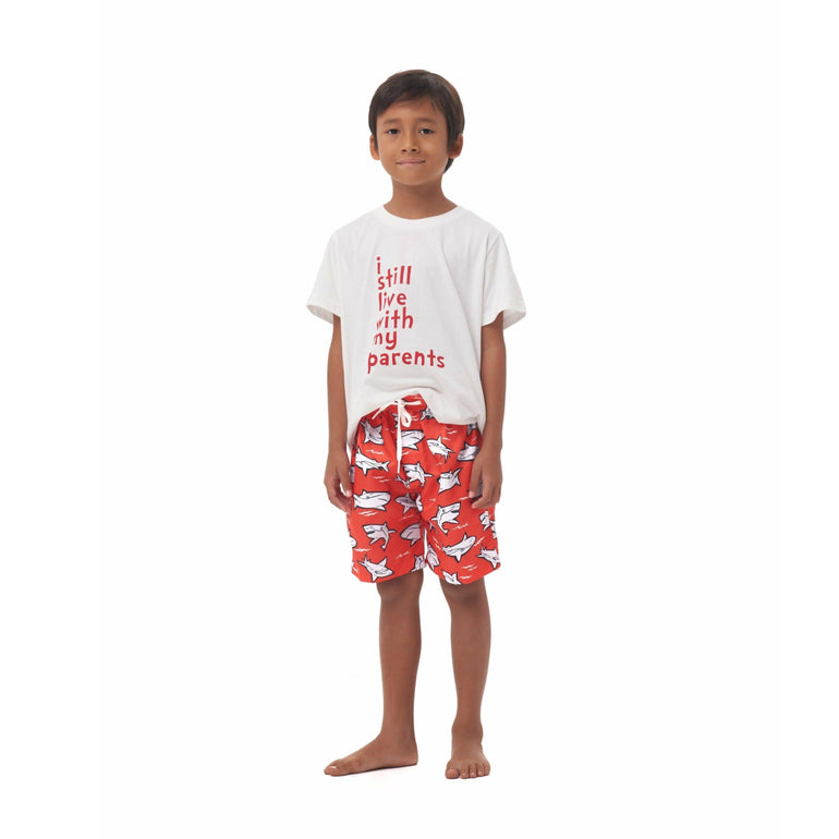 Raider Boardshorts in Red Shark - Indigo Kids