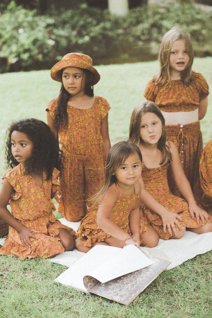 Romane Jumpsuits in Brown Fleur - Indigo Kids