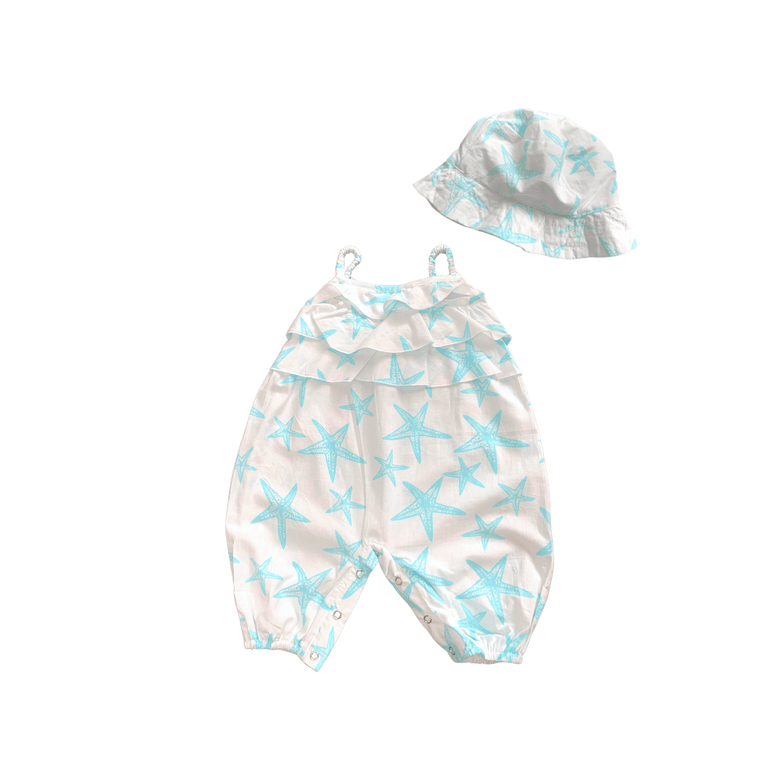 Romper Set in Aqua Starfish - Indigo Kids