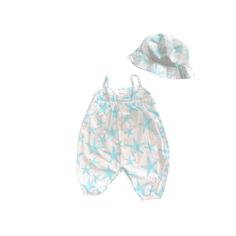 Romper Set in Aqua Starfish - Indigo Kids