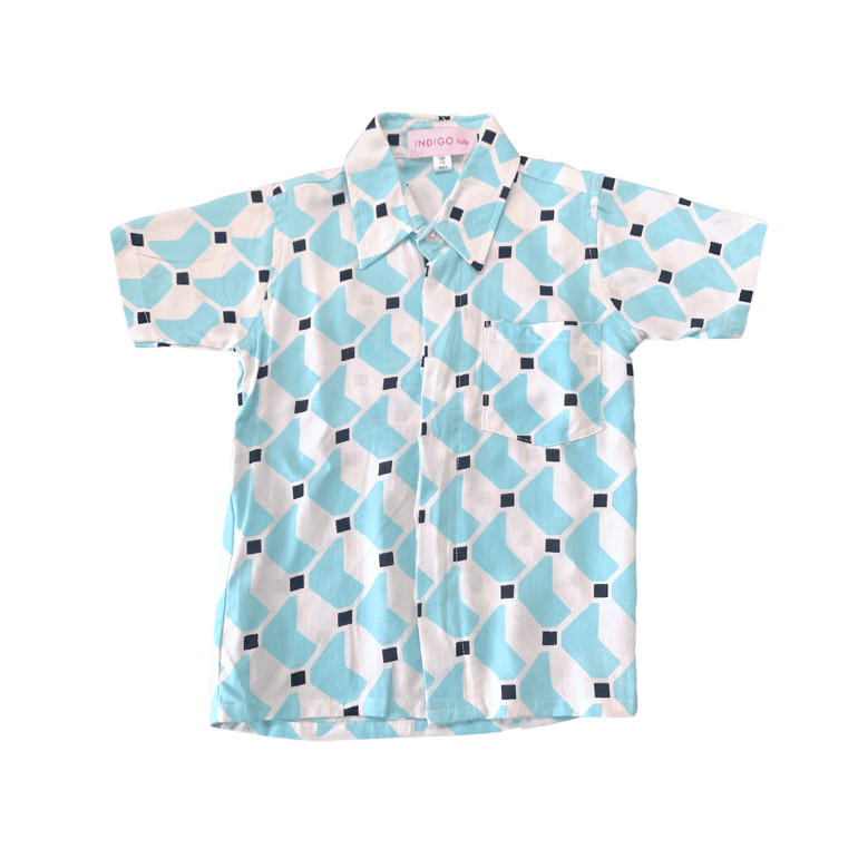 Shawn Shirt in Aqua Scoop - Indigo Kids