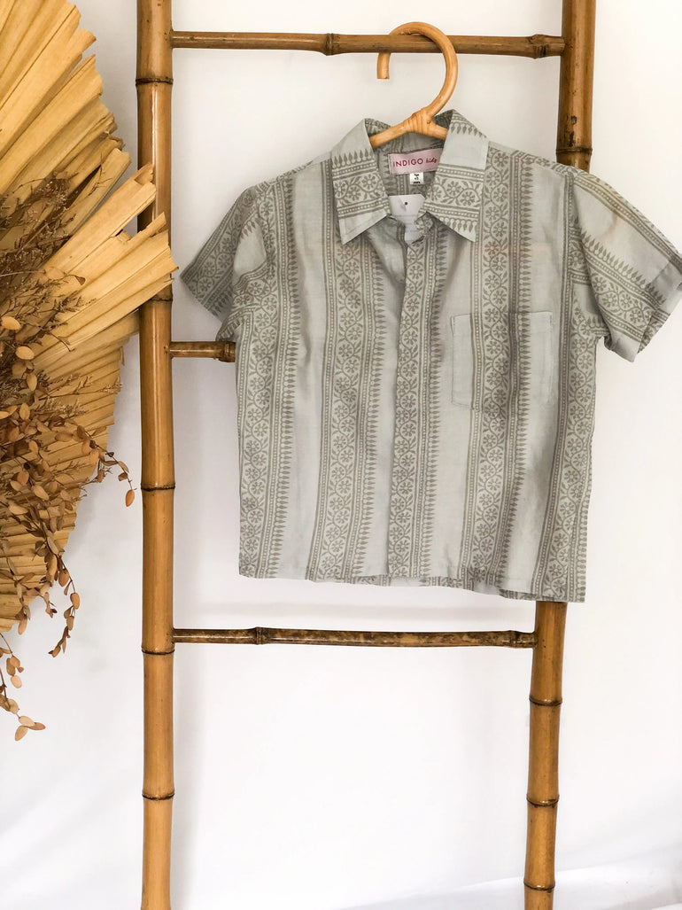 Shawn Shirt in Grey Stripes - Indigo Kids