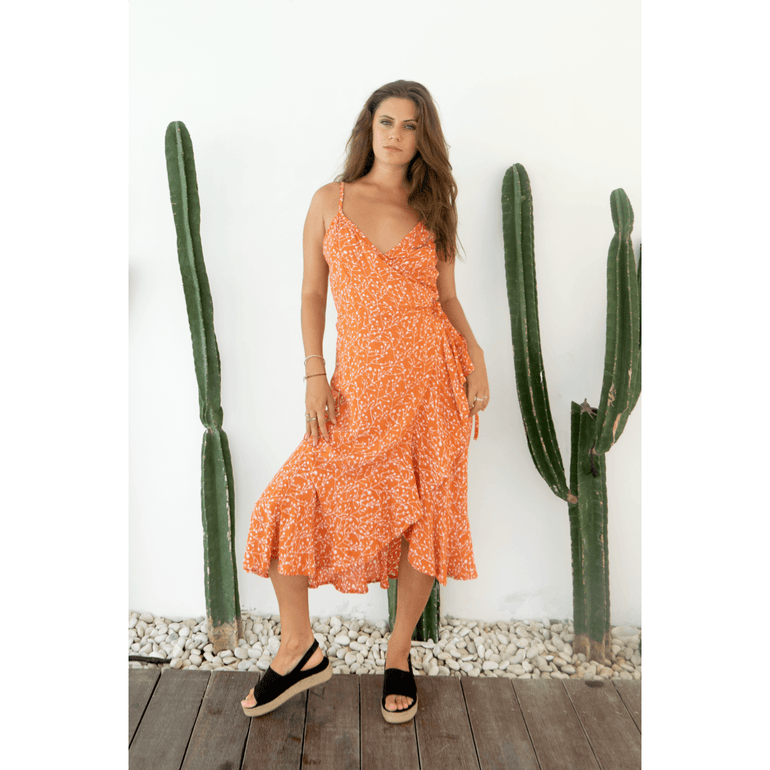 Sherilda Dress in Orange Cosmos - Indigo Kids