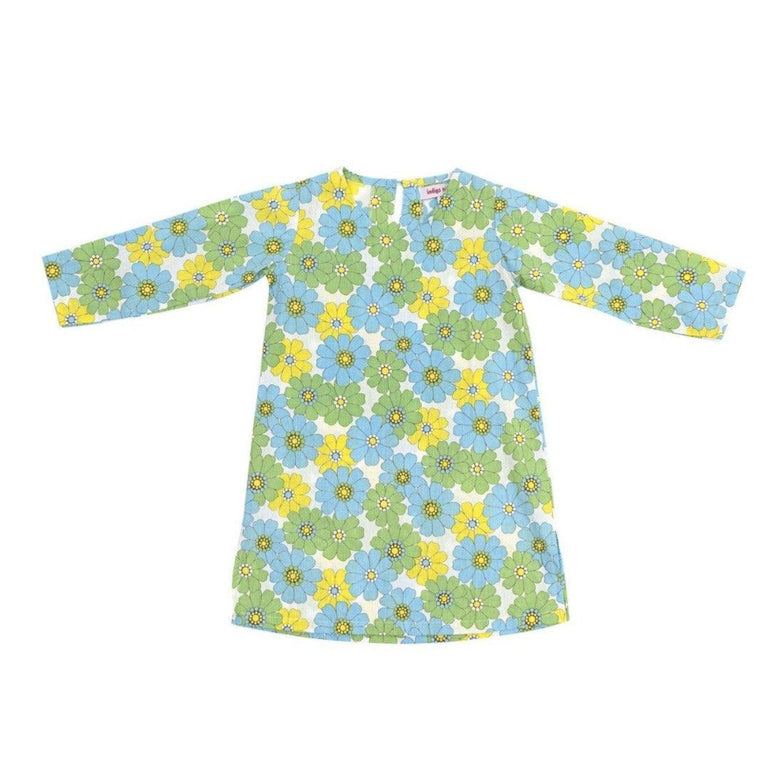 Stevie Dress in Blue Flower Power - Indigo Kids