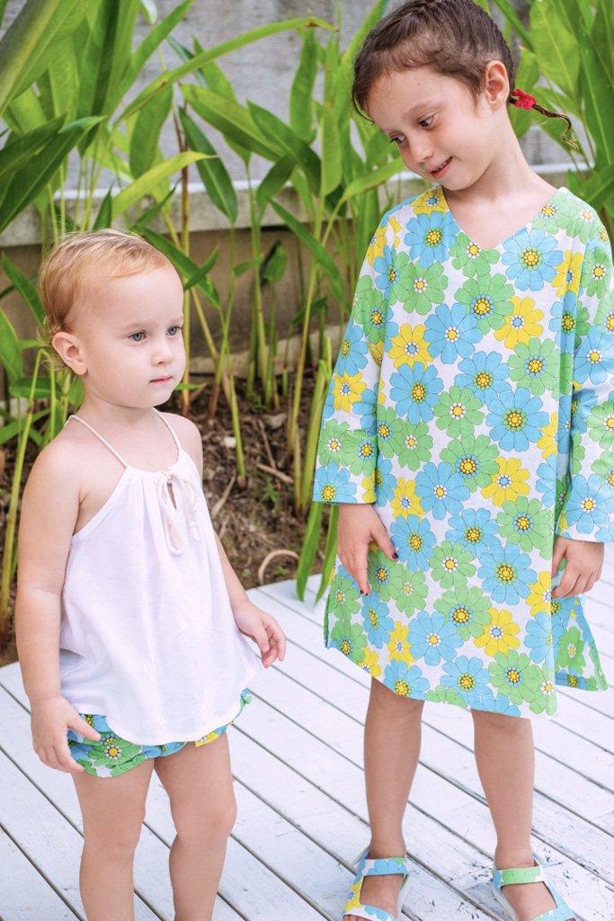 Stevie Dress in Blue Flower Power - Indigo Kids