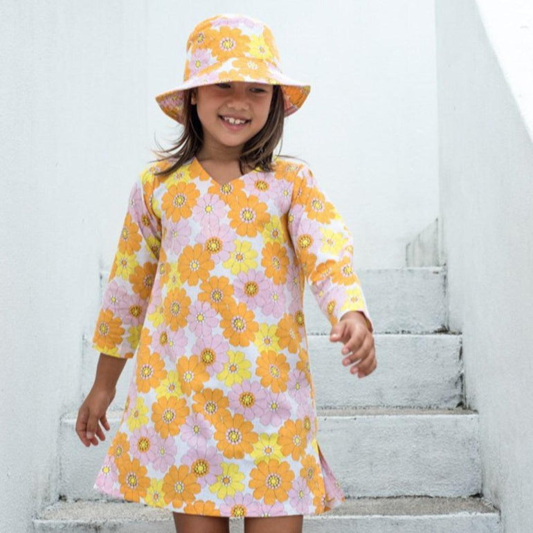 Stevie Dress in Pink Flower Power - Indigo Kids