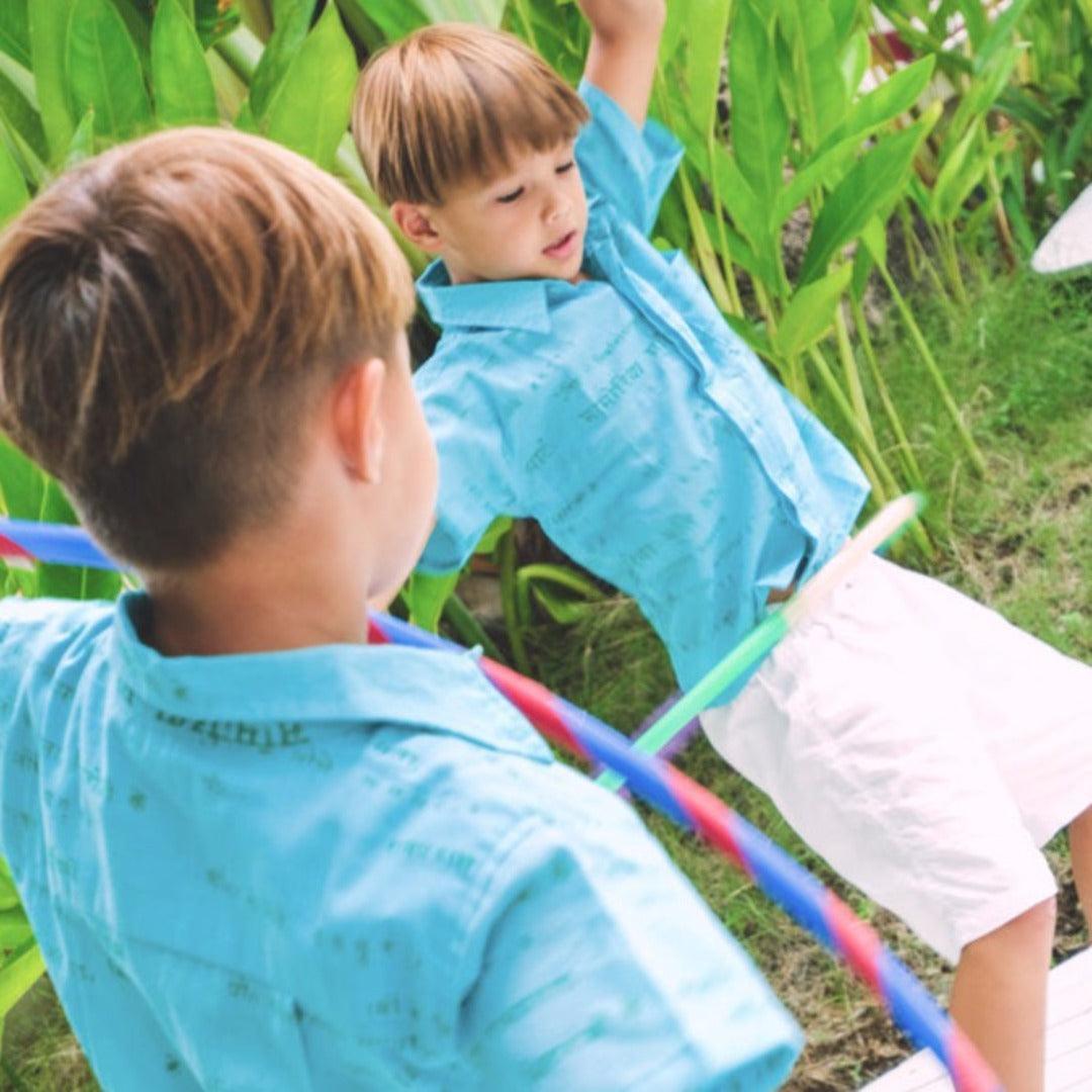 Travel Shirt in Aqua - Indigo Kids