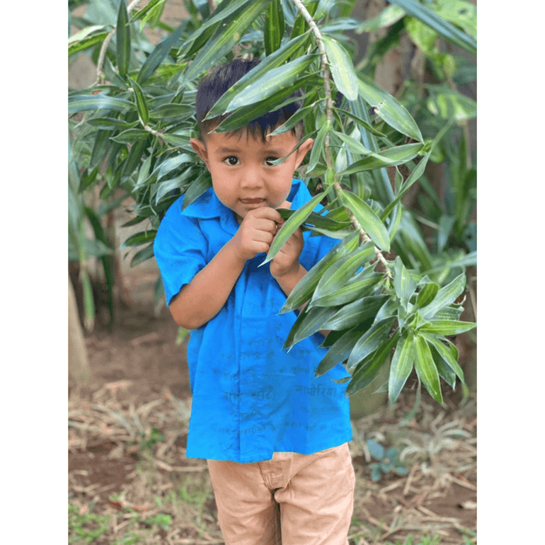 Travel Shirt in Blue - Indigo Kids