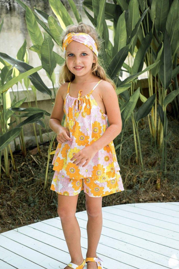 Zara Shorts in Pink Flower Power - Indigo Kids