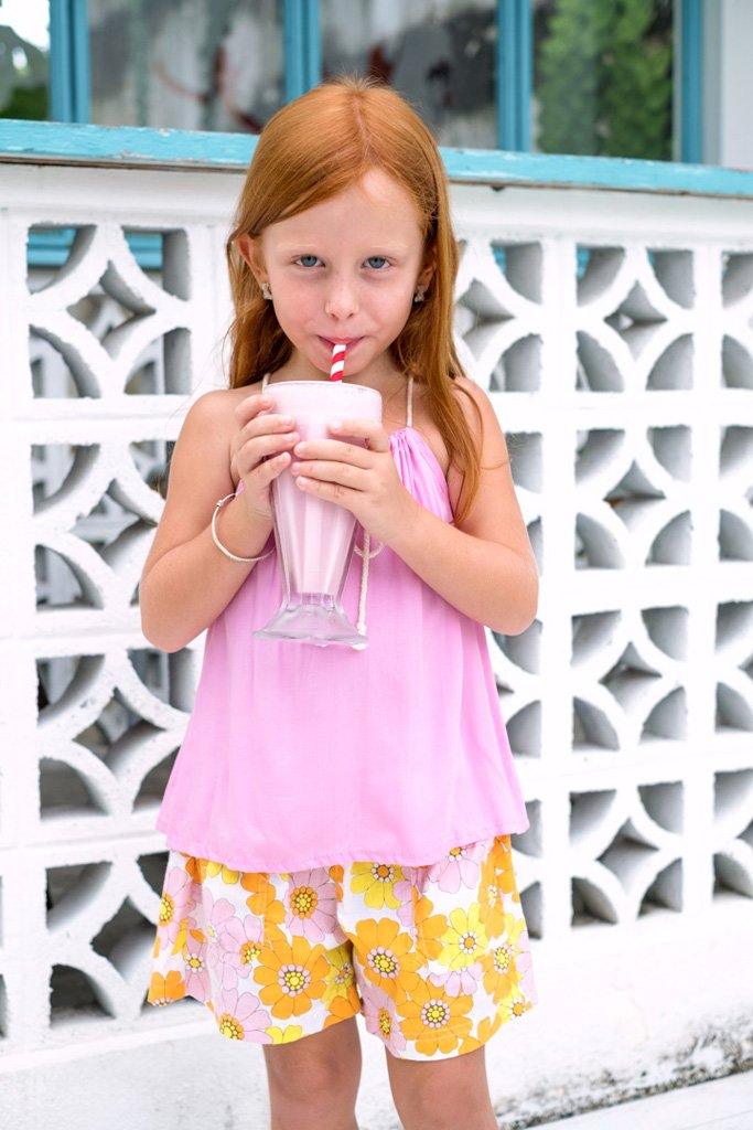 Zara Shorts in Pink Flower Power - Indigo Kids